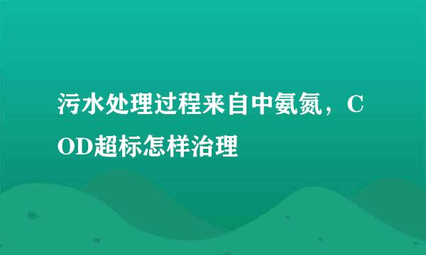 污水处理过程来自中氨氮，COD超标怎样治理