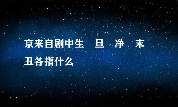 京来自剧中生 旦 净 末 丑各指什么