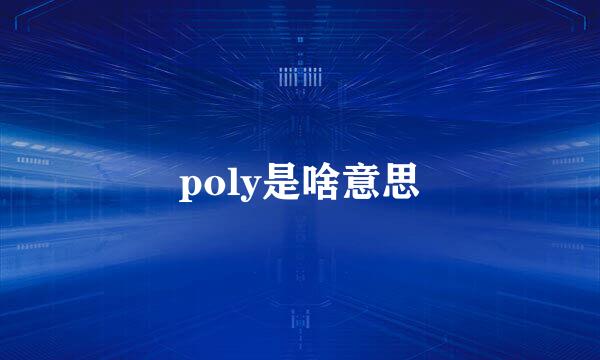 poly是啥意思