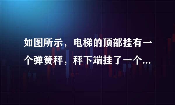 如图所示，电梯的顶部挂有一个弹簧秤，秤下端挂了一个重物，电梯匀速直线运动时，弹簧秤的示数为10N，在