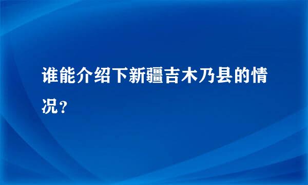 谁能介绍下新疆吉木乃县的情况？