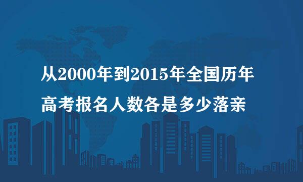 从2000年到2015年全国历年高考报名人数各是多少落亲