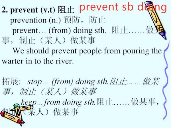 prevent sb doing sth, prevent sb from doing sth和prevent sb to do sth有什么区别？