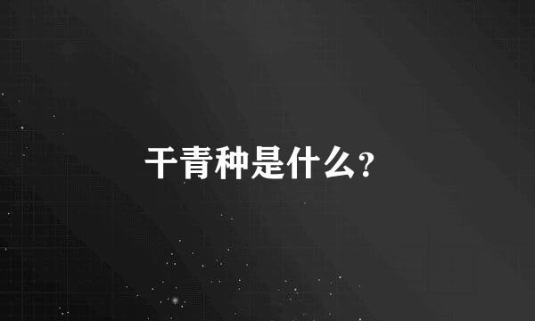 干青种是什么？