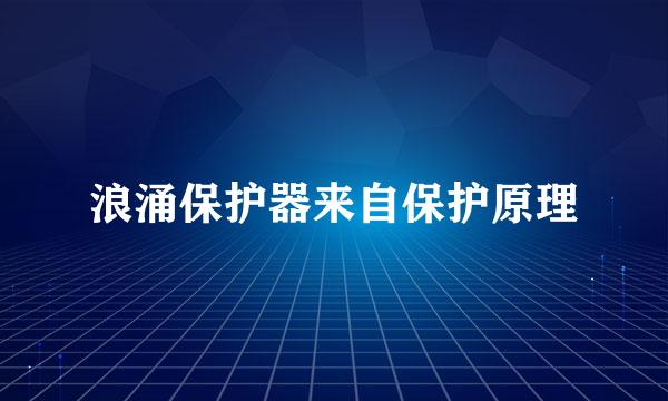 浪涌保护器来自保护原理