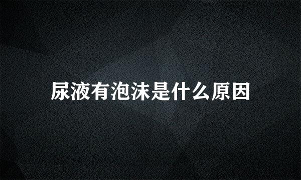 尿液有泡沫是什么原因