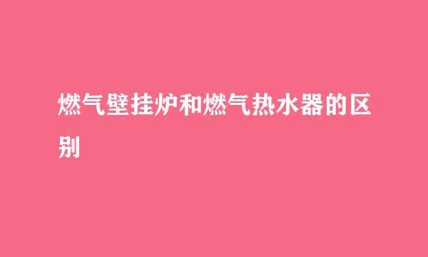 燃气壁挂炉和燃气热水器的区别