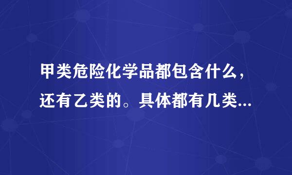 甲类危险化学品都包含什么，还有乙类的。具体都有几类，其中都包涵哪些物质？