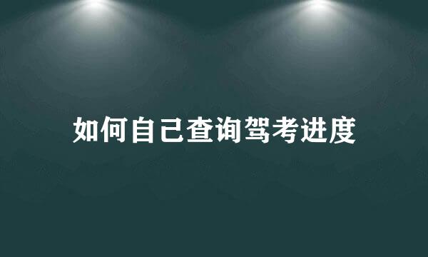 如何自己查询驾考进度