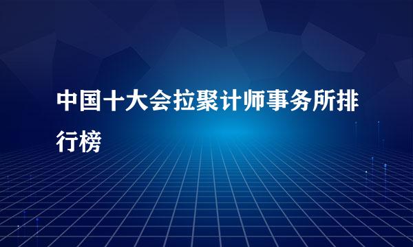 中国十大会拉聚计师事务所排行榜