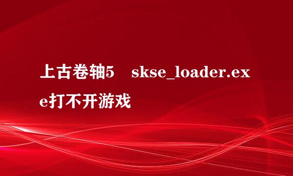 上古卷轴5 skse_loader.exe打不开游戏