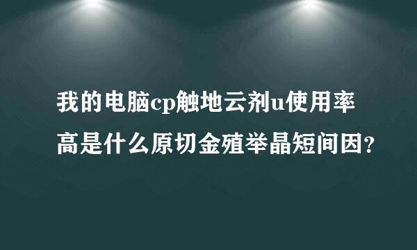 我的电脑cp触地云剂u使用率高是什么原切金殖举晶短间因？