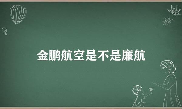 金鹏航空是不是廉航