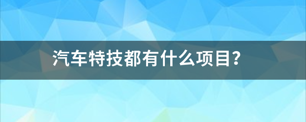 汽车特技都有试低配始什么项目？