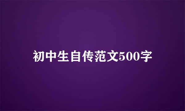 初中生自传范文500字