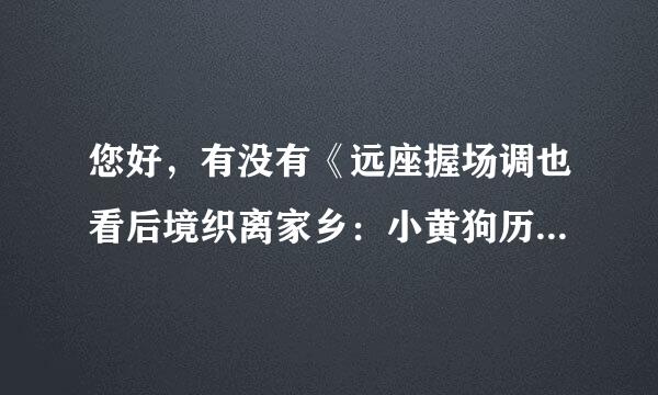 您好，有没有《远座握场调也看后境织离家乡：小黄狗历险记来自》电影，402969859@qq.com，谢谢您！