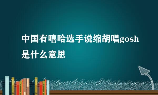 中国有嘻哈选手说缩胡唱gosh是什么意思