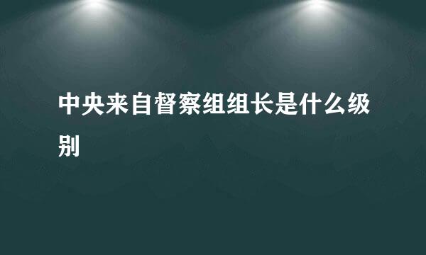 中央来自督察组组长是什么级别