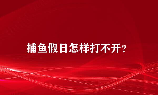 捕鱼假日怎样打不开？