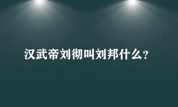 汉武帝刘彻叫刘邦什么？