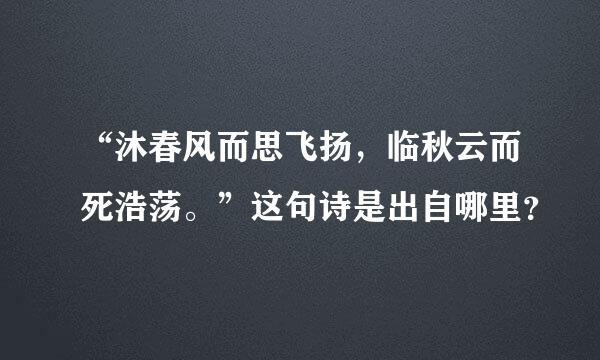 “沐春风而思飞扬，临秋云而死浩荡。”这句诗是出自哪里？