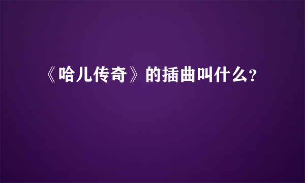 《哈儿传奇》的插曲叫什么？