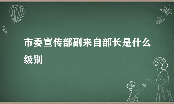 市委宣传部副来自部长是什么级别