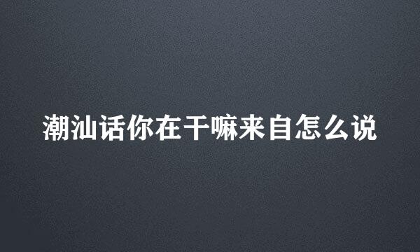 潮汕话你在干嘛来自怎么说