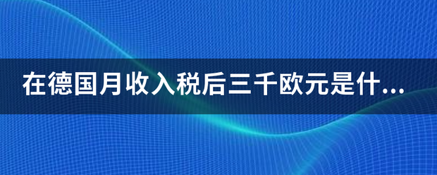 在德国月收入税后三千欧元是什么水平？