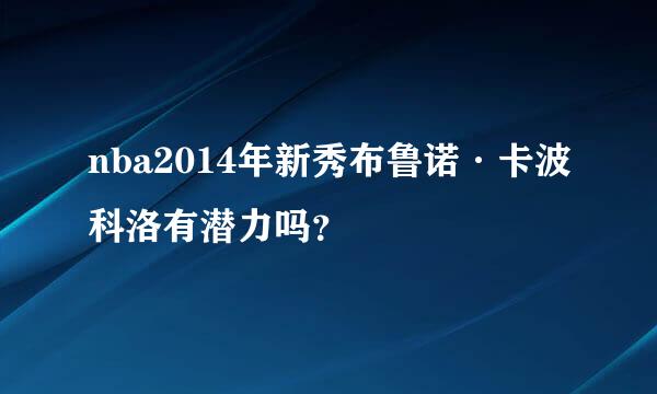 nba2014年新秀布鲁诺·卡波科洛有潜力吗？