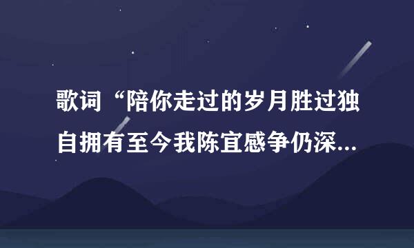 歌词“陪你走过的岁月胜过独自拥有至今我陈宜感争仍深深感动”是什么歌级和放成？