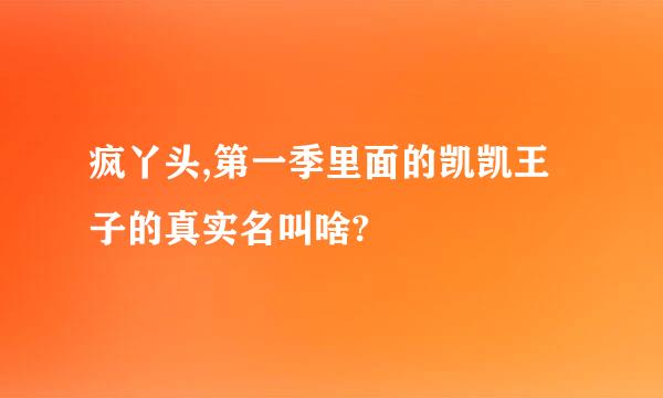 疯丫头,第一季里面的凯凯王子的真实名叫啥?