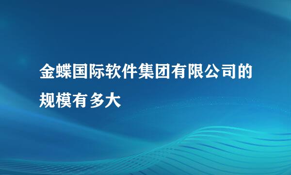 金蝶国际软件集团有限公司的规模有多大