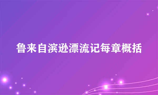 鲁来自滨逊漂流记每章概括