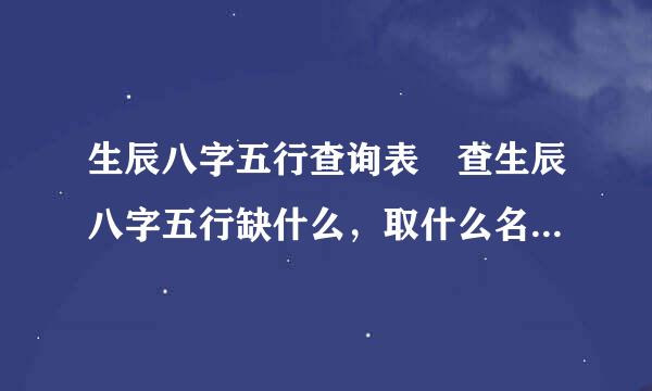 生辰八字五行查询表 查生辰八字五行缺什么，取什么名字好 出生年月日时2016年5月30号10点35分