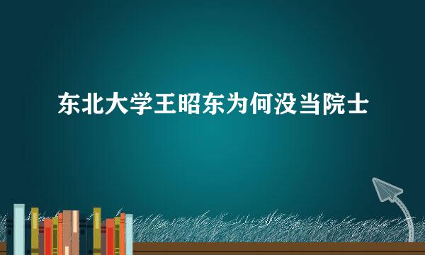 东北大学王昭东为何没当院士