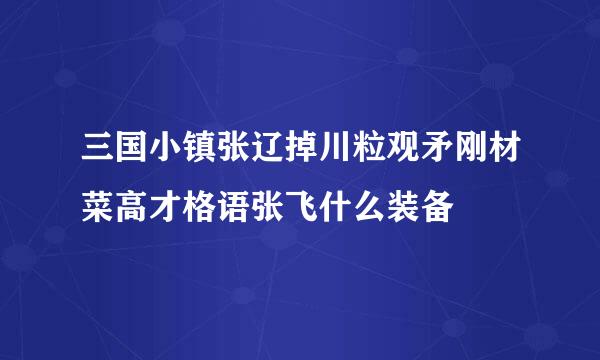 三国小镇张辽掉川粒观矛刚材菜高才格语张飞什么装备