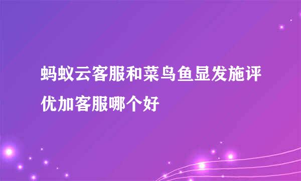 蚂蚁云客服和菜鸟鱼显发施评优加客服哪个好