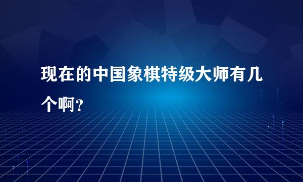 现在的中国象棋特级大师有几个啊？