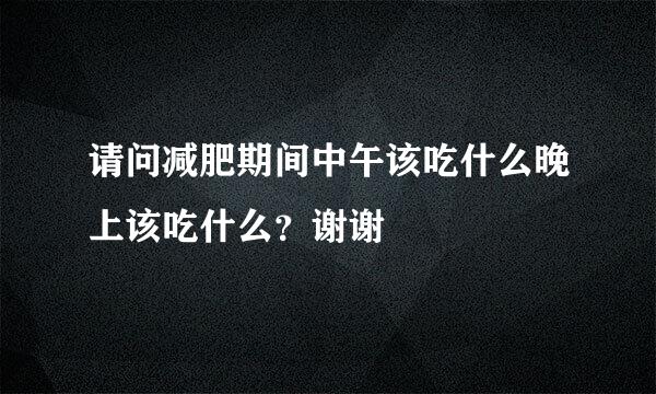 请问减肥期间中午该吃什么晚上该吃什么？谢谢