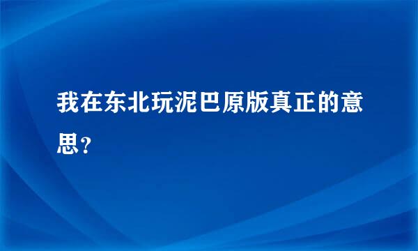 我在东北玩泥巴原版真正的意思？