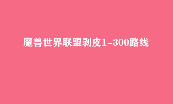 魔兽世界联盟剥皮1-300路线