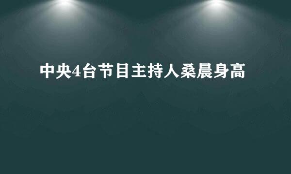 中央4台节目主持人桑晨身高