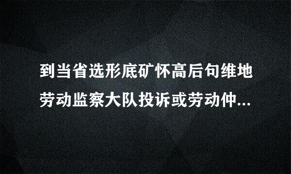 到当省选形底矿怀高后句维地劳动监察大队投诉或劳动仲裁需要什么流程吗