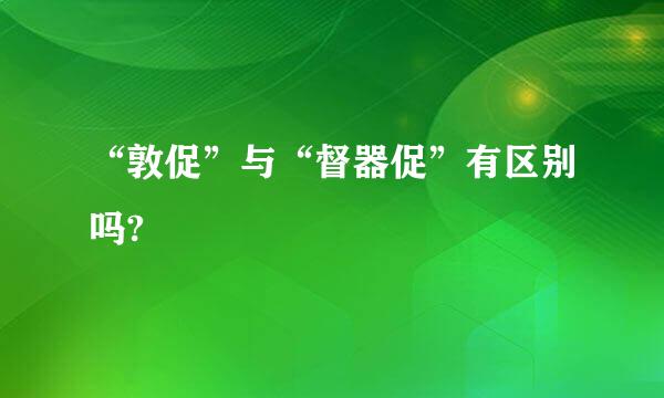 “敦促”与“督器促”有区别吗?