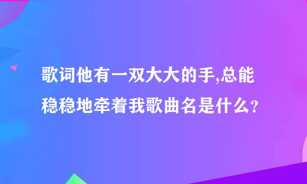 歌词他有一双大大的手,总能稳稳地牵着我歌曲名是什么？