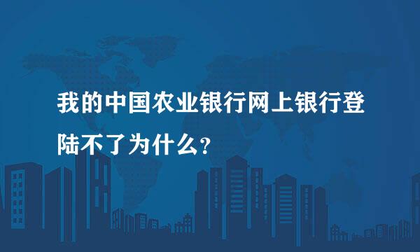 我的中国农业银行网上银行登陆不了为什么？