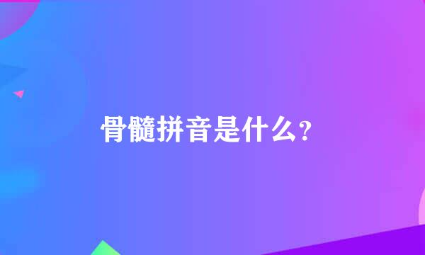 骨髓拼音是什么？