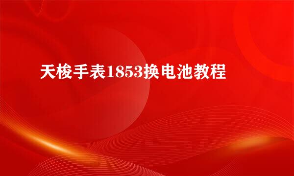 天梭手表1853换电池教程