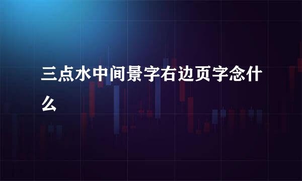 三点水中间景字右边页字念什么